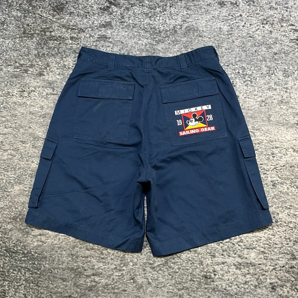 Vintage 90s‎ Mickey Mouse Sailing Gear Shorts Cargo Mens Medium Blue 31" Waist